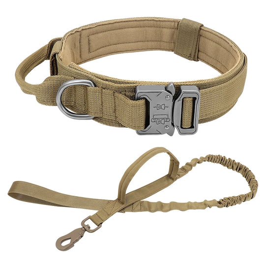 Tactical Dog Collar Harness Leash Nylon Military Pet Training Harness Vest With Bag For Medium Large Dogs Molle Harness Pouches